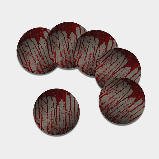Bloody Metal Wall Print Leather Coaster Set