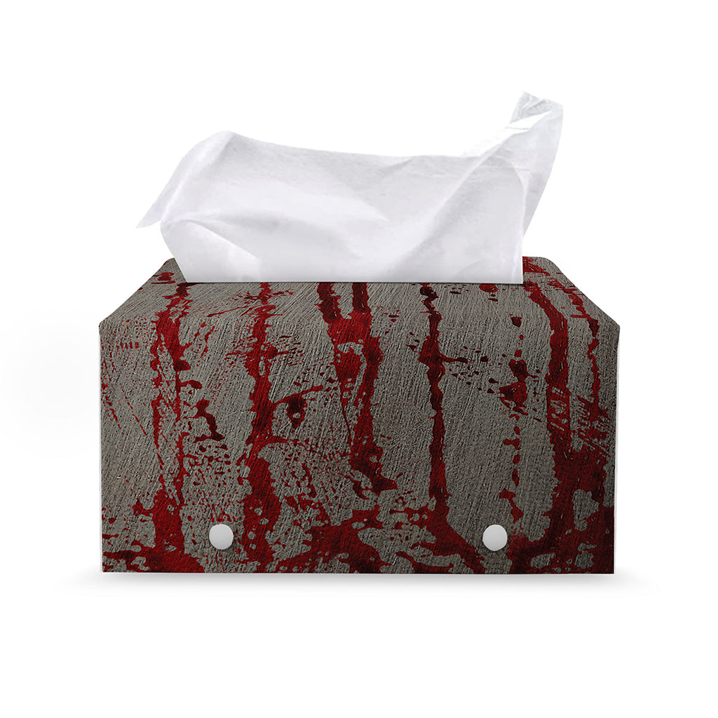 Bloody Metal Wall Print Leather Tissue Box Cover