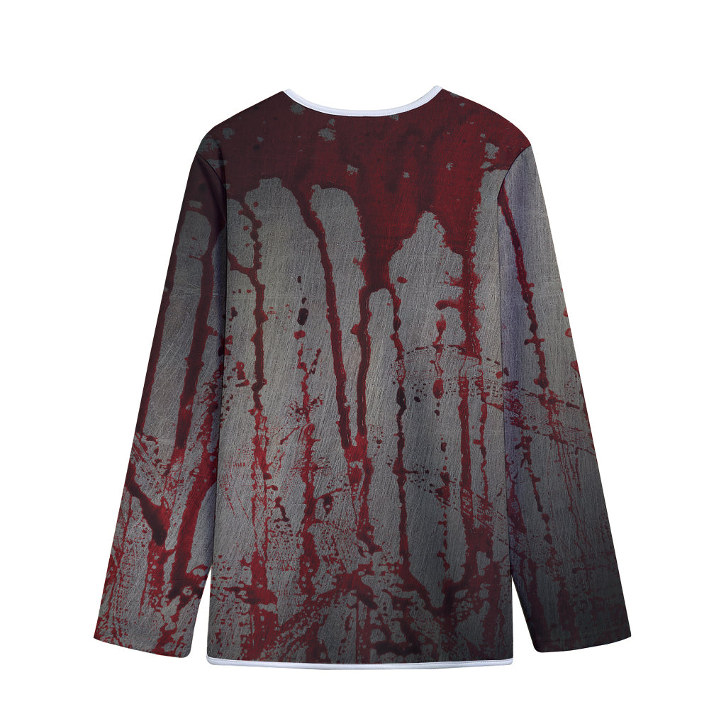 Bloody Metal Wall Print Long Sleeve Short Coat