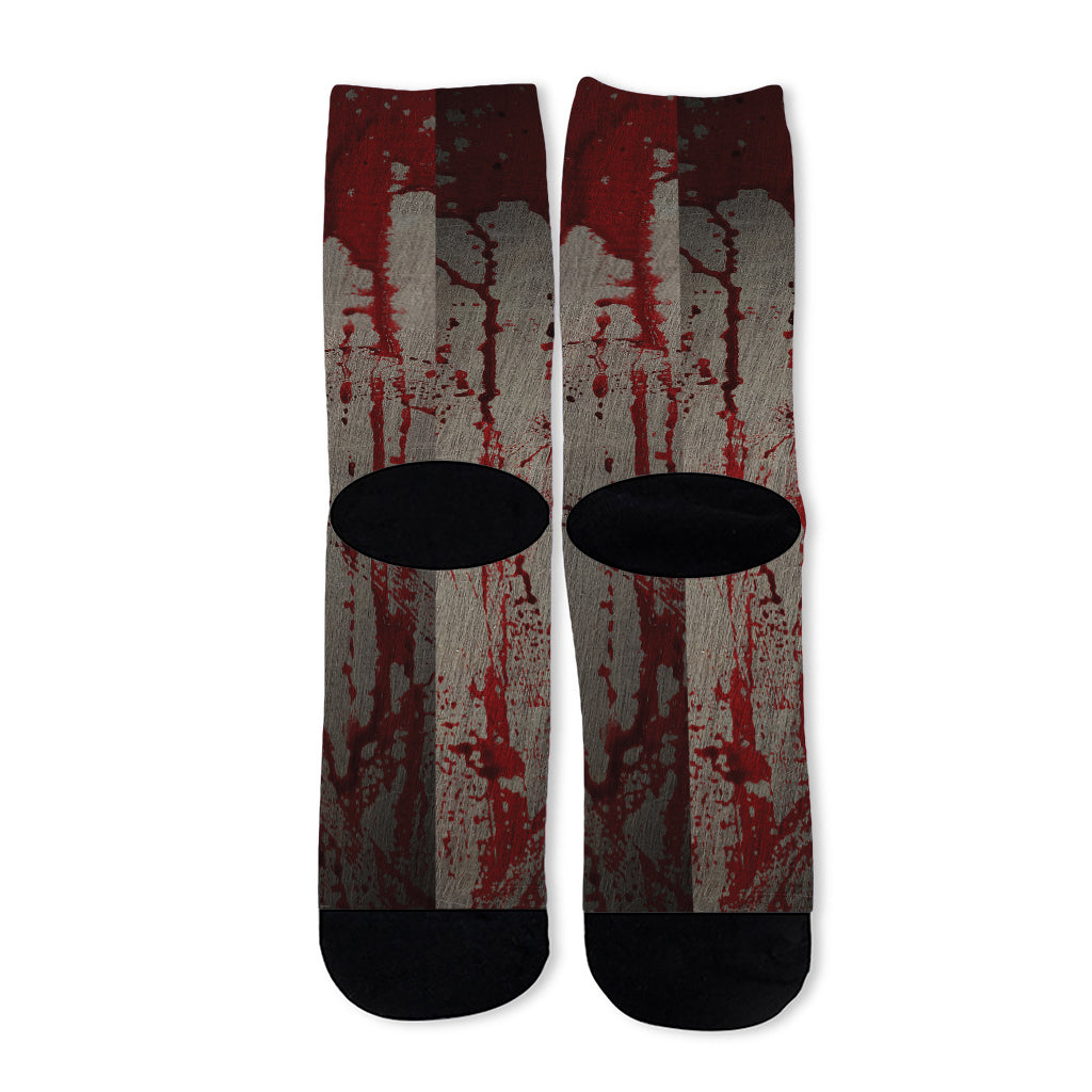 Bloody Metal Wall Print Long Socks