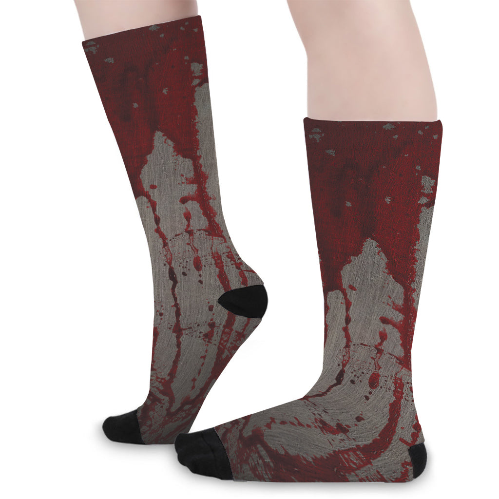 Bloody Metal Wall Print Long Socks