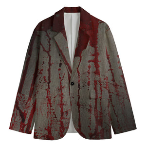 Bloody Metal Wall Print Men's Cotton Blazer