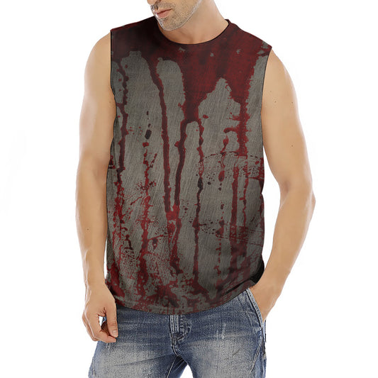Bloody Metal Wall Print Men's Fitness Tank Top
