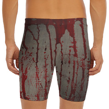Bloody Metal Wall Print Men's Long Boxer Briefs