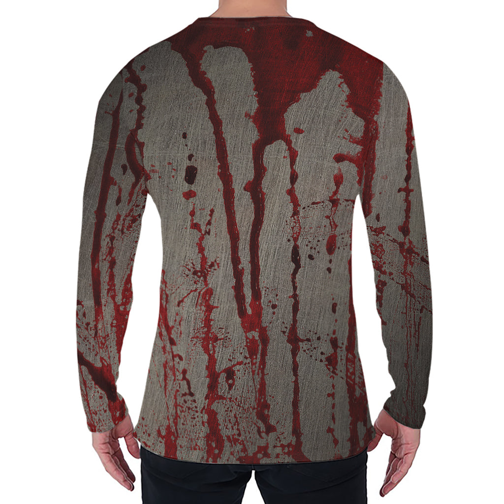 Bloody Metal Wall Print Men's Long Sleeve T-Shirt