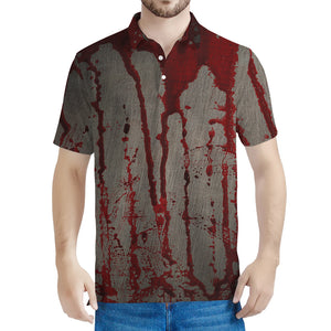 Bloody Metal Wall Print Men's Polo Shirt