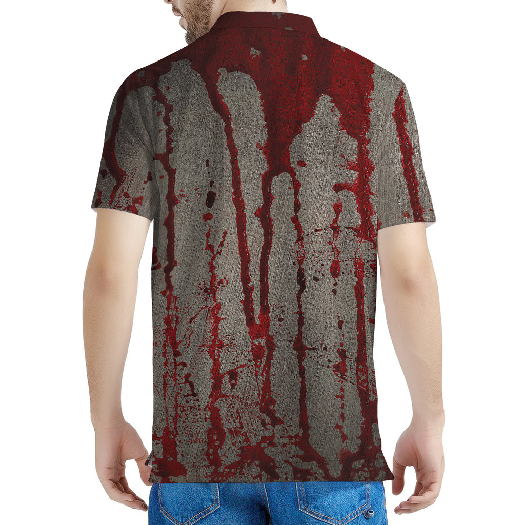 Bloody Metal Wall Print Men's Polo Shirt