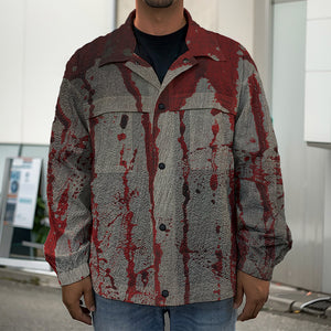 Bloody Metal Wall Print Men's Shirt Jacket