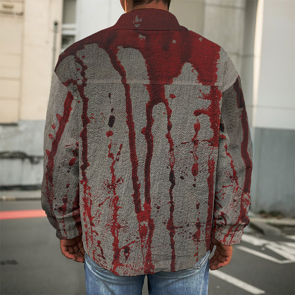 Bloody Metal Wall Print Men's Shirt Jacket