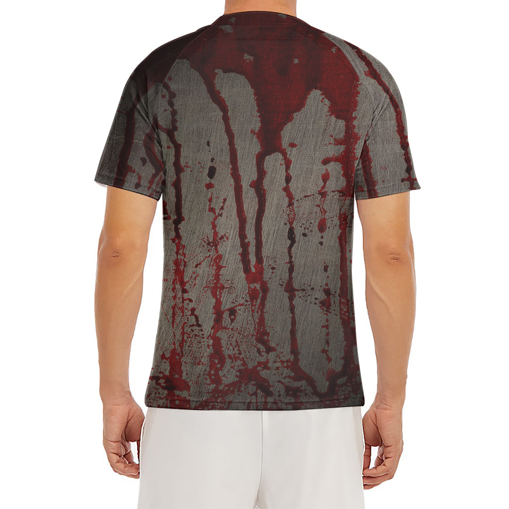 Bloody Metal Wall Print Men's Short Sleeve Rash Guard