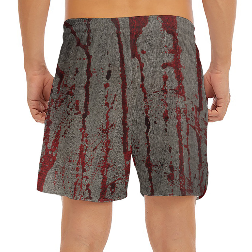 Bloody Metal Wall Print Men's Split Running Shorts