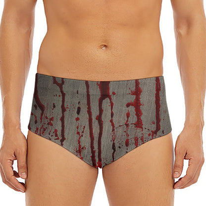 Bloody Metal Wall Print Men's Triangle Swim Briefs