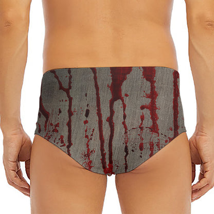 Bloody Metal Wall Print Men's Triangle Swim Briefs