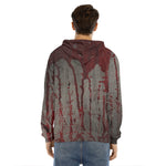 Bloody Metal Wall Print Men's Velvet Pullover Hoodie