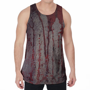 Bloody Metal Wall Print Men's Velvet Tank Top