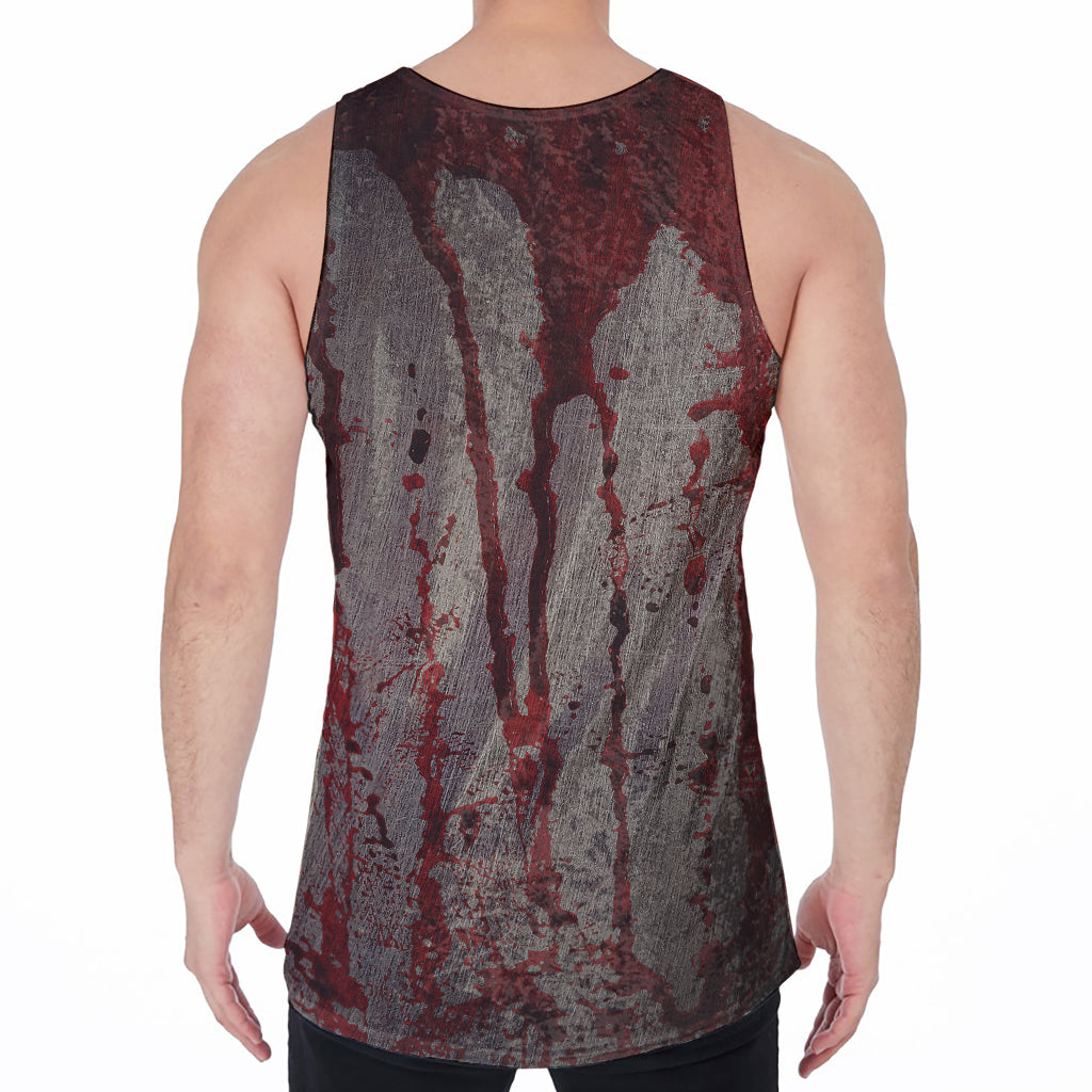 Bloody Metal Wall Print Men's Velvet Tank Top