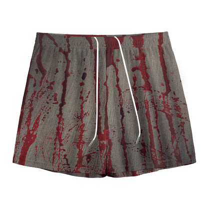 Bloody Metal Wall Print Mesh Shorts