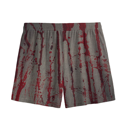Bloody Metal Wall Print Mesh Shorts