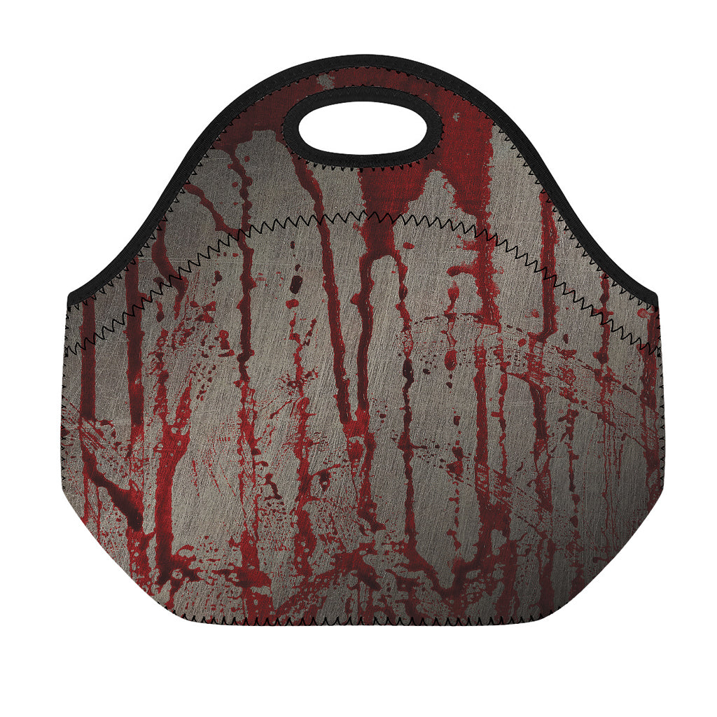 Bloody Metal Wall Print Neoprene Lunch Bag
