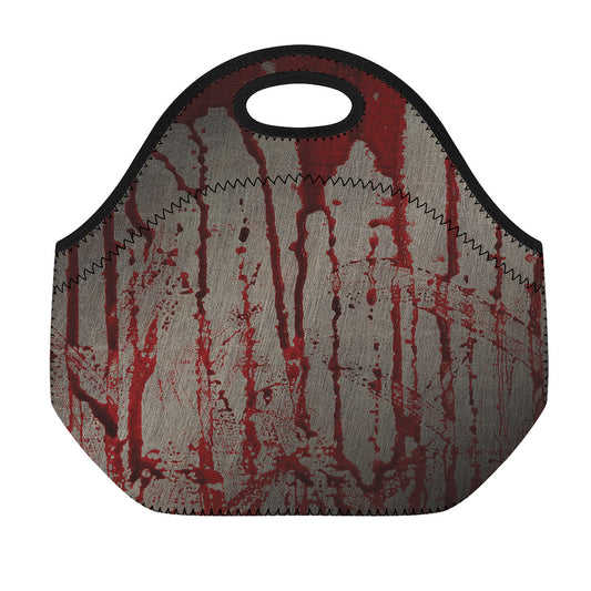 Bloody Metal Wall Print Neoprene Lunch Bag