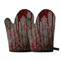 Bloody Metal Wall Print Oven Mitts
