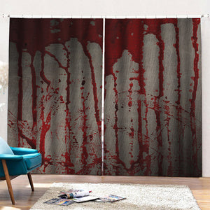 Bloody Metal Wall Print Pencil Pleat Curtains