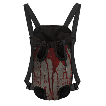 Bloody Metal Wall Print Pet Carrier Backpack