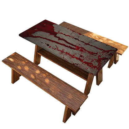 Bloody Metal Wall Print Picnic Table Cover