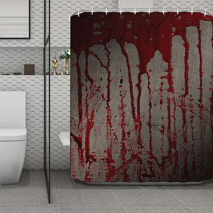 Bloody Metal Wall Print Polyester Shower Curtain