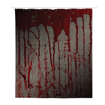 Bloody Metal Wall Print Polyester Shower Curtain