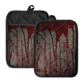 Bloody Metal Wall Print Pot Holders With Pocket