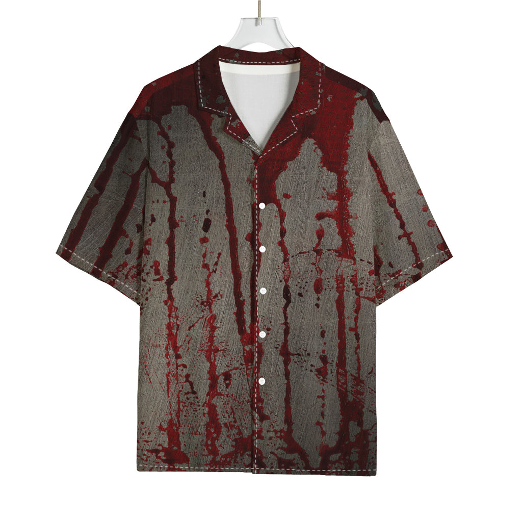 Bloody Metal Wall Print Rayon Hawaiian Shirt