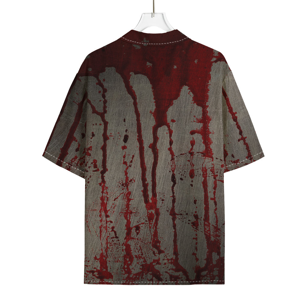 Bloody Metal Wall Print Rayon Hawaiian Shirt