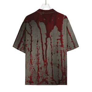 Bloody Metal Wall Print Rayon Hawaiian Shirt