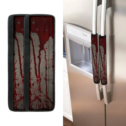 Bloody Metal Wall Print Refrigerator Handle Covers
