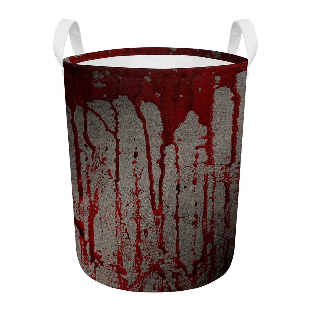 Bloody Metal Wall Print Round Laundry Basket
