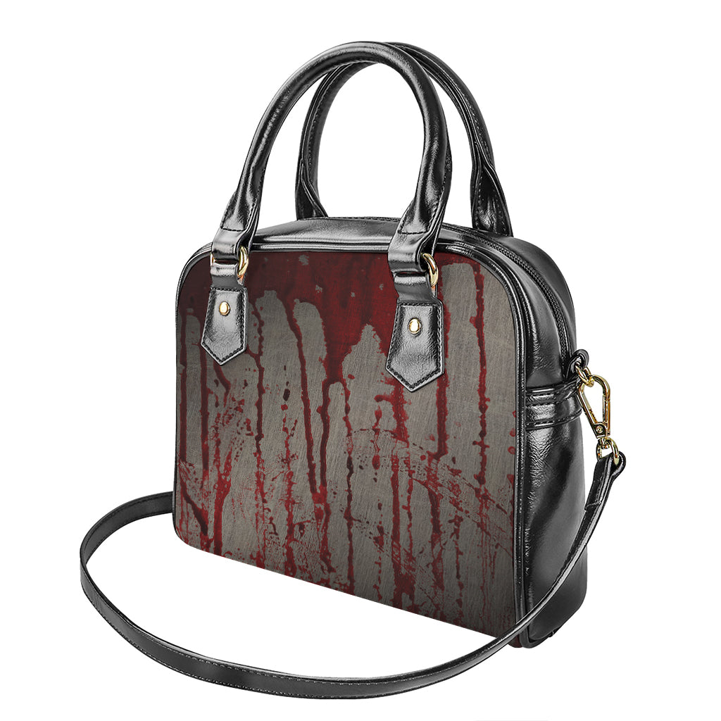 Bloody Metal Wall Print Shoulder Handbag