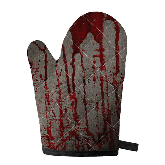 Bloody Metal Wall Print Single Oven Mitt