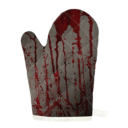 Bloody Metal Wall Print Single Oven Mitt