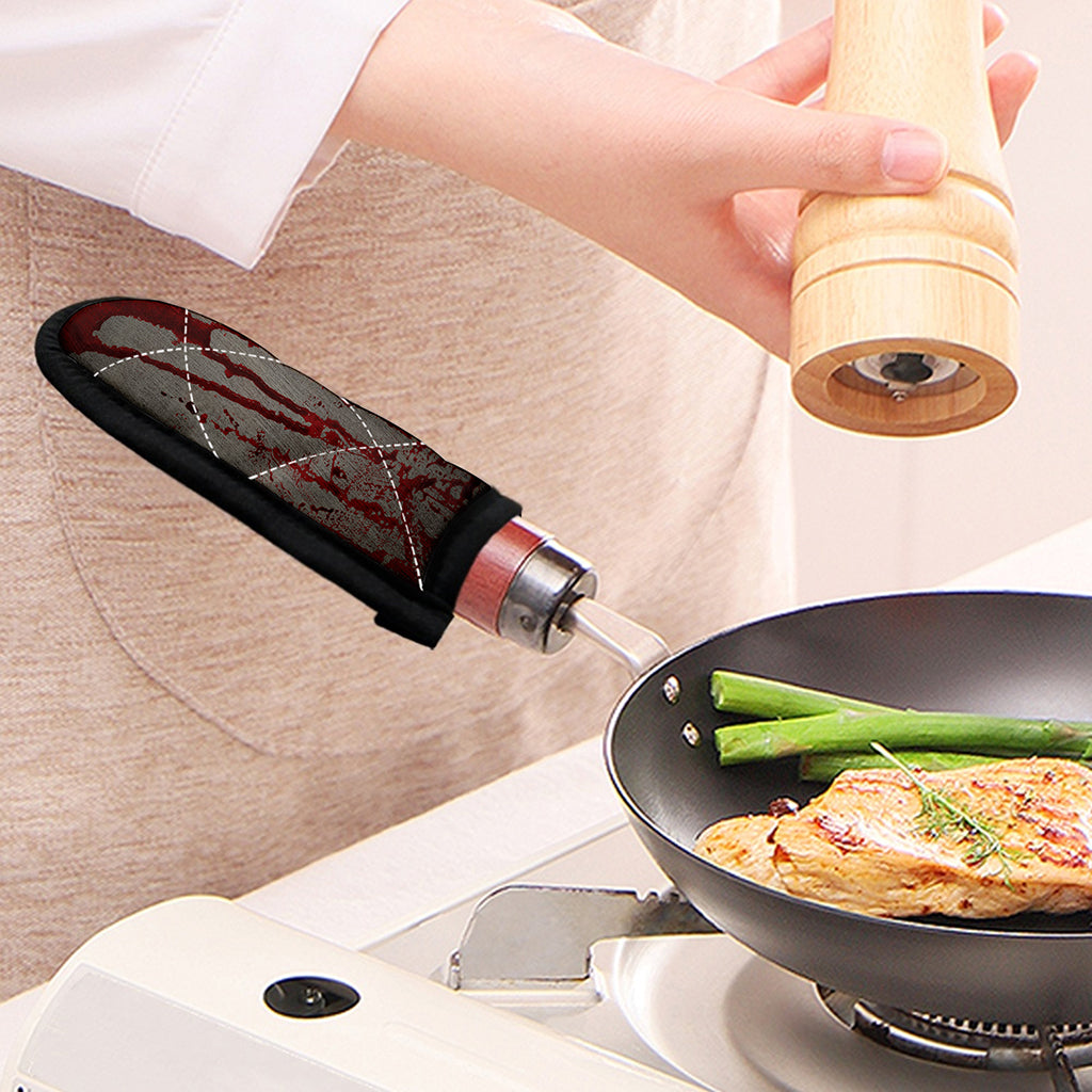 Bloody Metal Wall Print Skillet Handle Cover