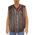 Bloody Metal Wall Print Sleeveless Baseball Jersey