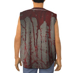 Bloody Metal Wall Print Sleeveless Baseball Jersey