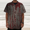 Bloody Metal Wall Print Textured Short Sleeve Shirt