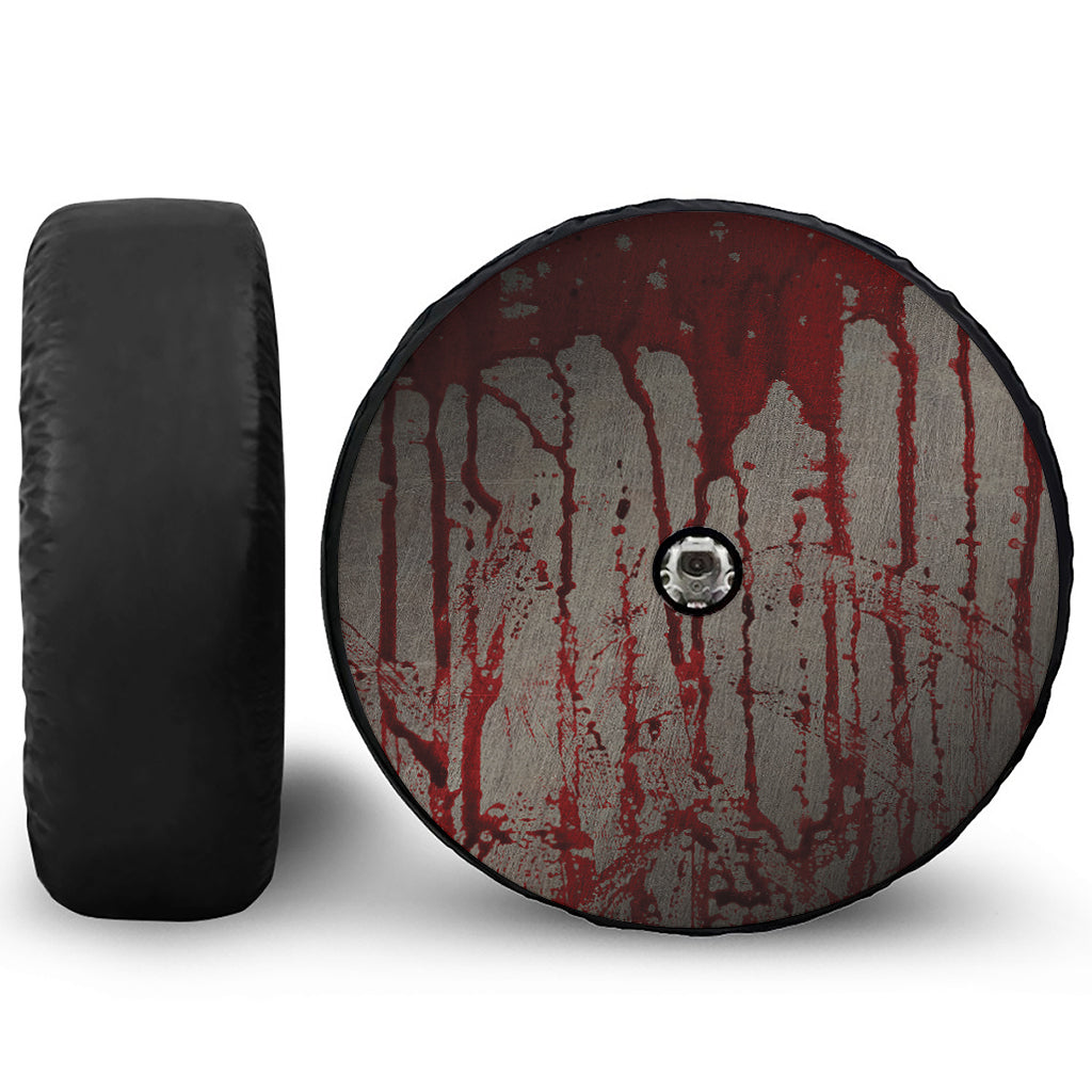 Bloody Metal Wall Print Tire Cover With Camera Hole