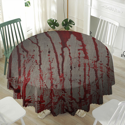 Bloody Metal Wall Print Waterproof Round Tablecloth