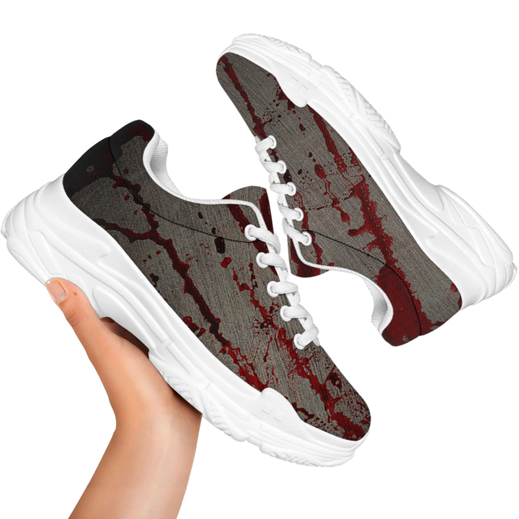 Bloody Metal Wall Print White Chunky Shoes