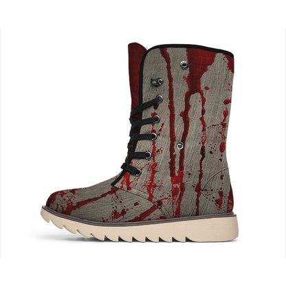 Bloody Metal Wall Print Winter Boots