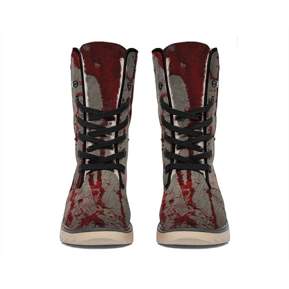 Bloody Metal Wall Print Winter Boots