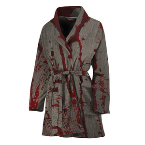 Bloody Metal Wall Print Women's Bathrobe