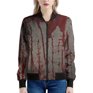 Bloody Metal Wall Print Women's Bomber Jacket